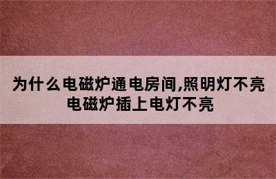 为什么电磁炉通电房间,照明灯不亮 电磁炉插上电灯不亮